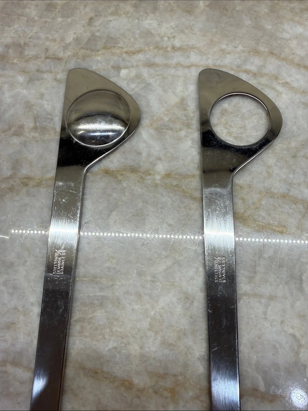 Arne Jacobson Stelton Cylinda Line Stainless Silver Salad Set 1970’s